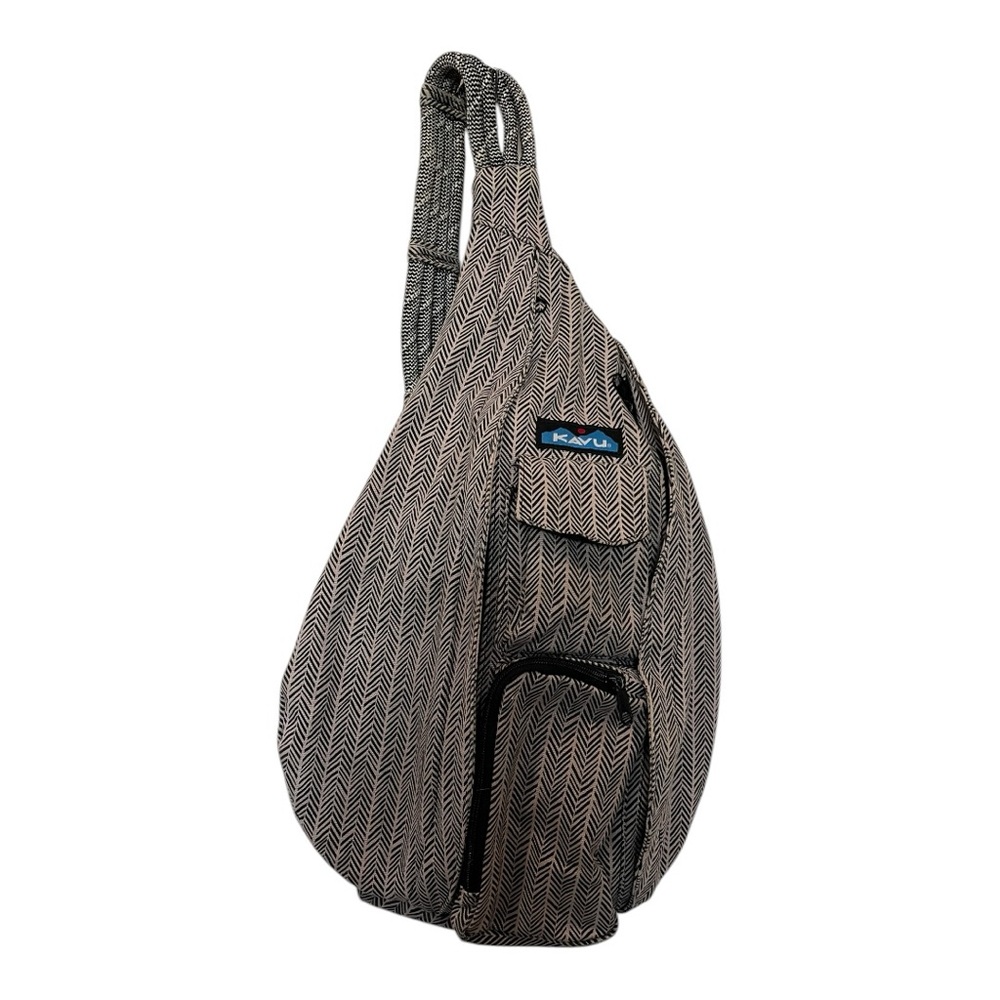 KAVU cotton rope geometric Aztec Black and Gray Sling Bag backpack